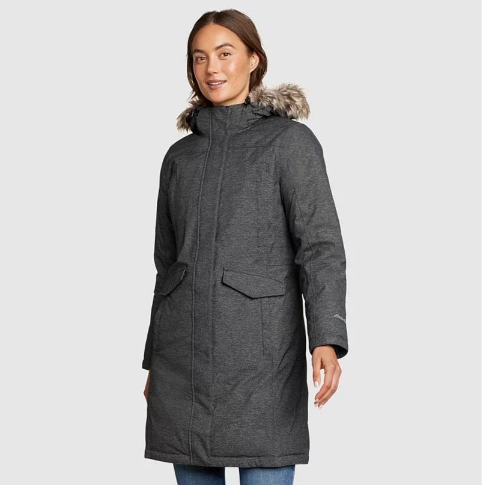 Eddie Bauer Silver Lining Down Waterproof Stadium Coat